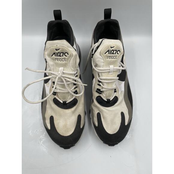 Nike Air Max 270 React Men Size 10 Black/White/ Pewter Gray Athletic Shoes - Picture 2 of 10